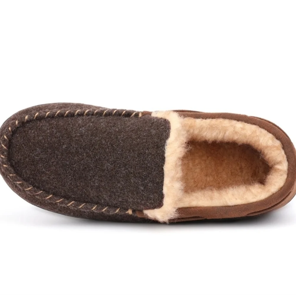 New! Men's memory foam moccasin slippers/ house shoes warm winter comfortable - Picture 3 of 5